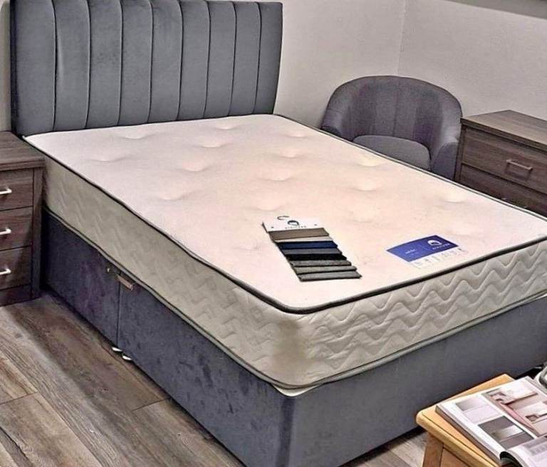 >>>>🚛DIVAN Luxury Double Bed Base 😘4FT6 with Mattress & Storage Drawers ❤️15% OFF💥COD🚚