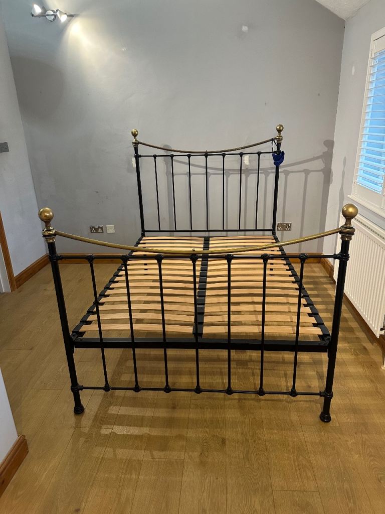 Metal Marks and Spencer double bed frame + free mattress if required 
