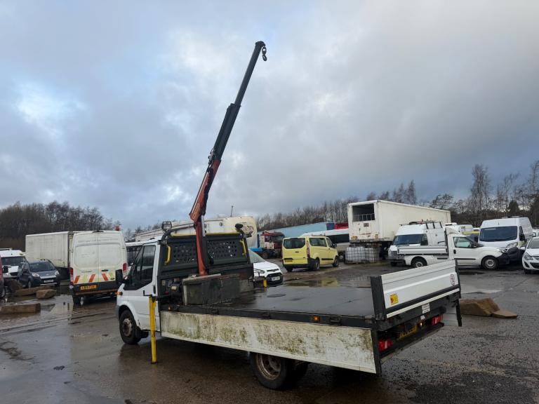 2012/62 FORD TRANSIT T350 LWB DROPSIDE WITH PALFINGER PC1500 CRANE PRICE + VAT 