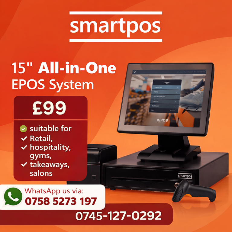 15” NEW EPOS System Retail Hospitality Salon Takeaway Restaurant With Software