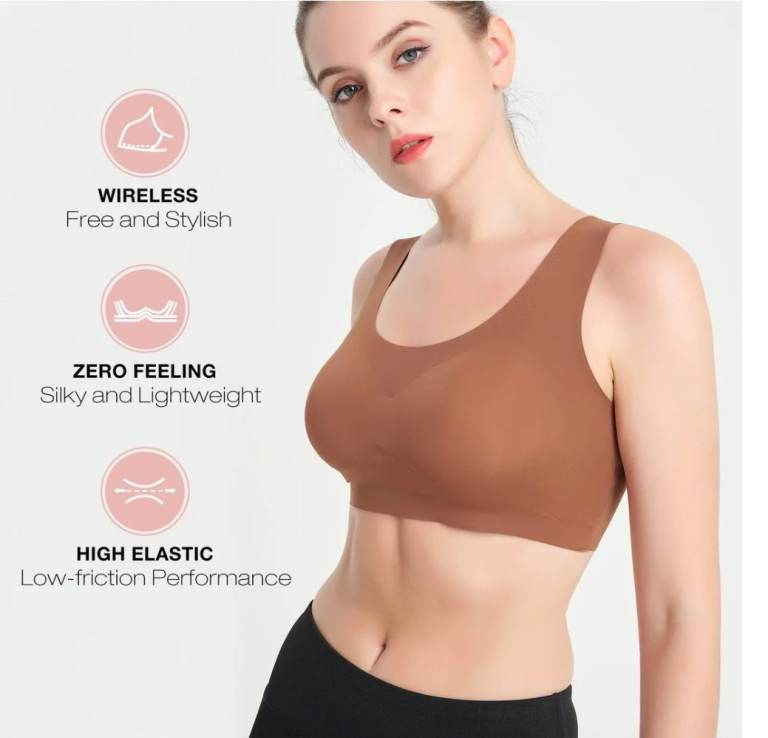 Riley Joy Sports Bra Wireless, Padded, Brown