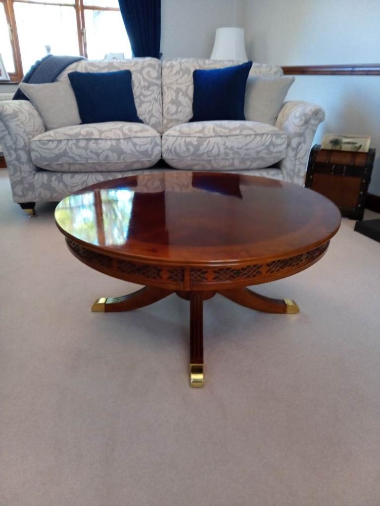 Lovely Round Wooden Coffee Table – Good Condition