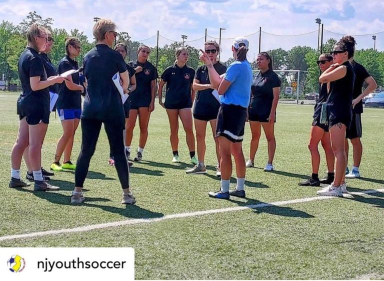 Women football coach 