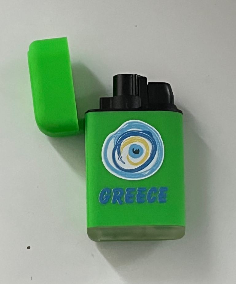Single jet flame - Novelty Greece Lighter – Bright Green