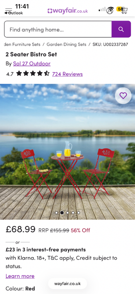 Beautiful 2 seater bistro table and chairs 