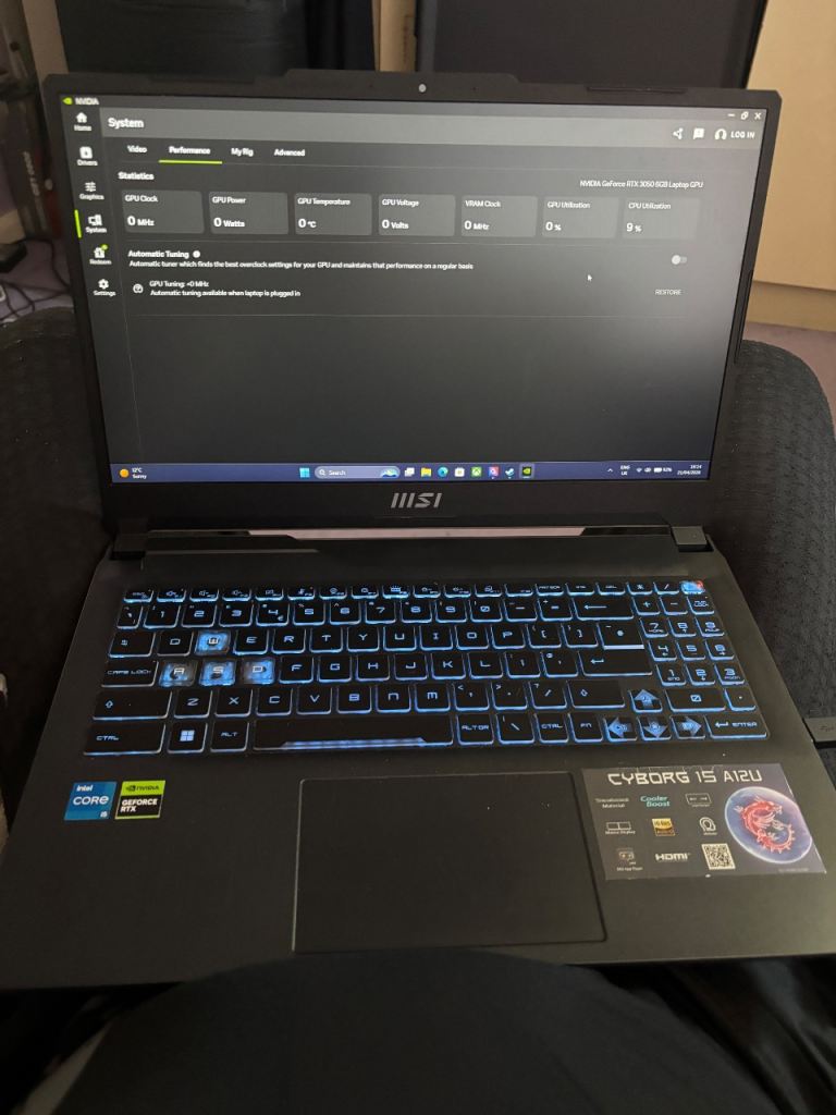 Msi cyborg 15 A12U gaming laptop RTX 3050