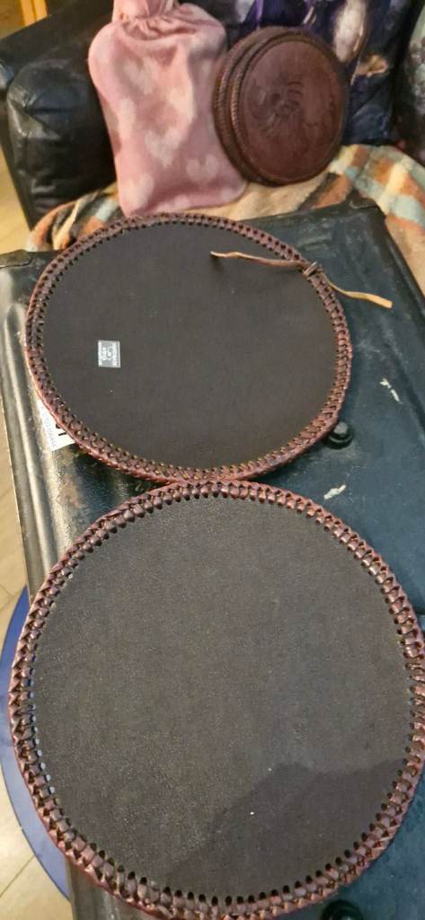  Collectible African leather place mats or wall hanging 