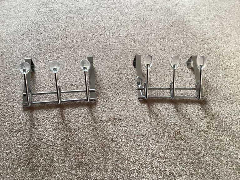 Chrome over door hooks