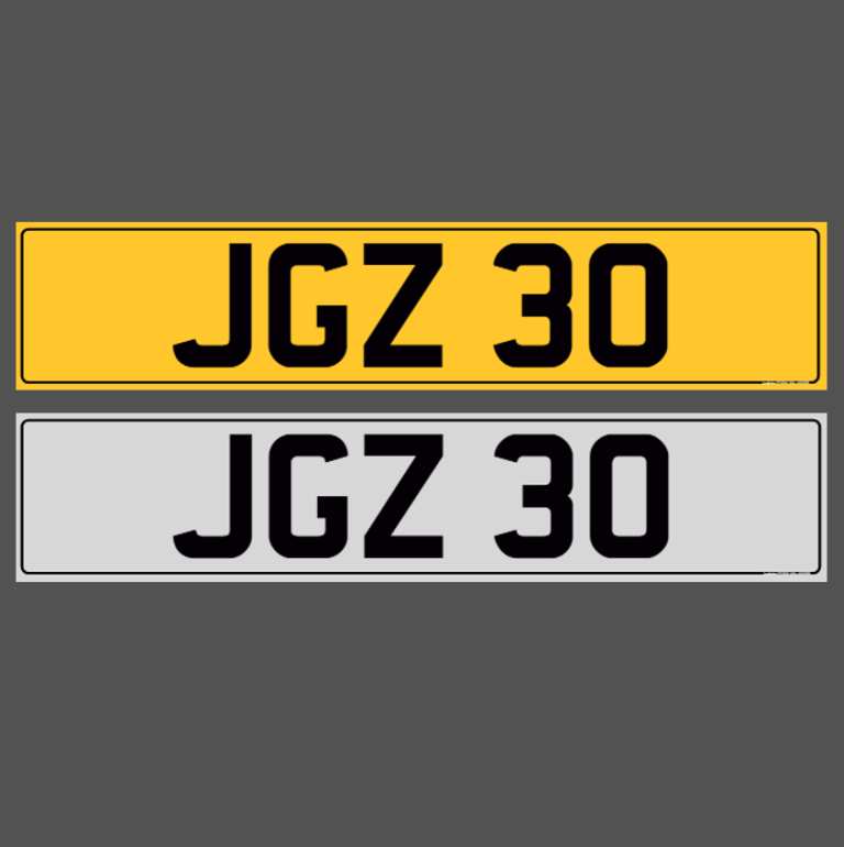 JGZ 30 - Dateless Cherished Registration Number Plate