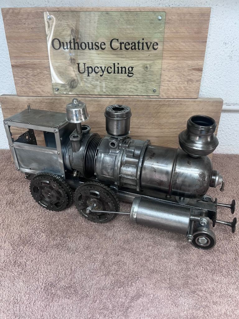 Steam punk upcycled steam train