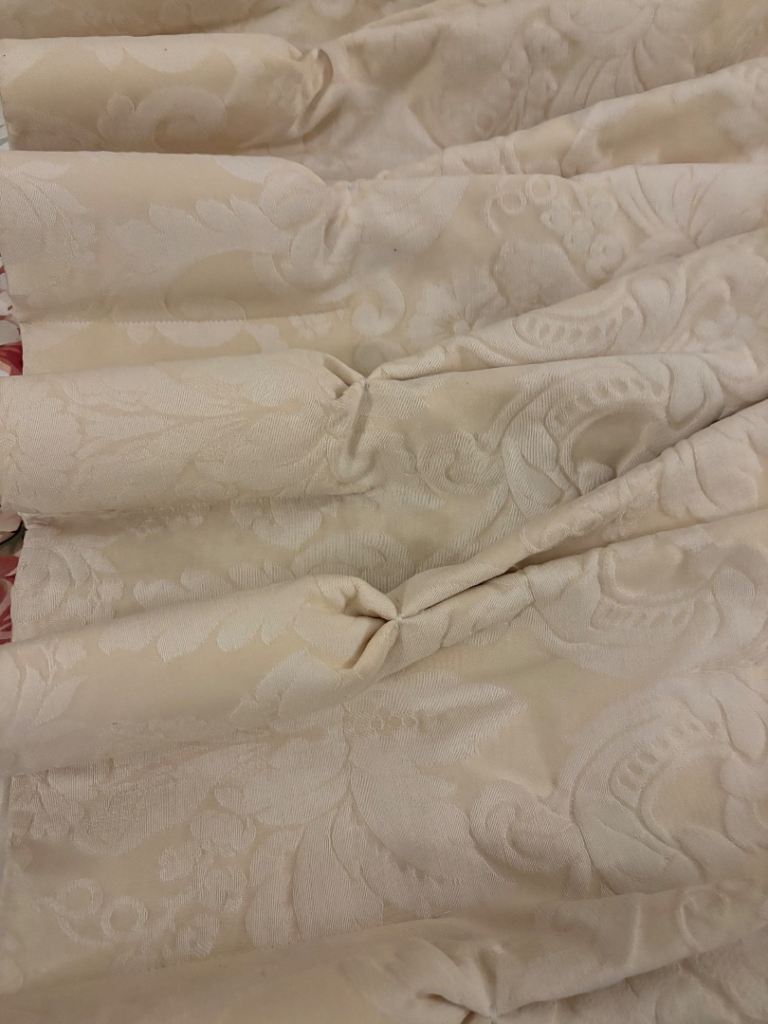 pair of lined and interlined brocade curtains