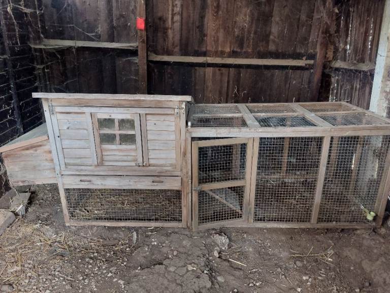 Wooden chicken coop and run