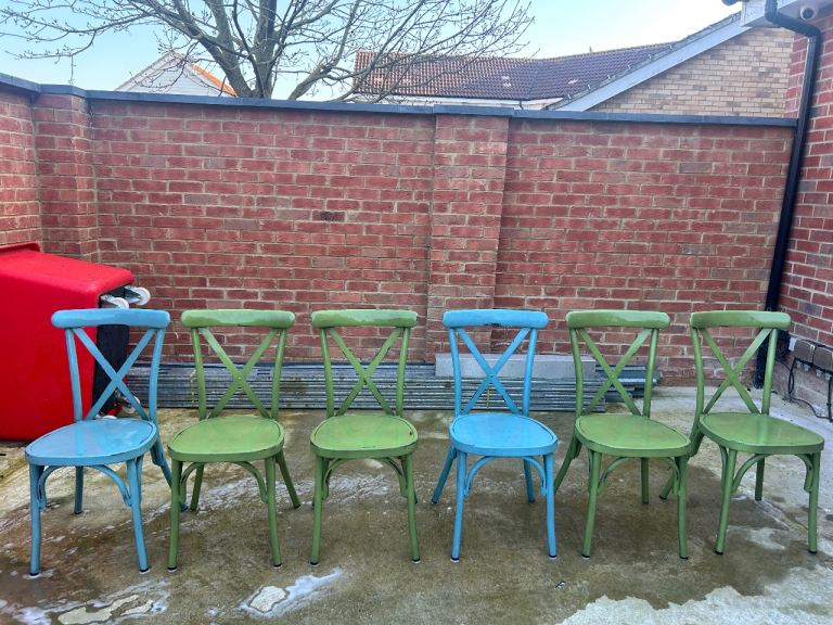 Cross Back Cafe Bistro Stacking Chairs 