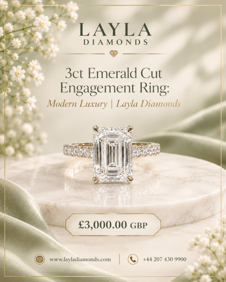 3ct Emerald Cut Engagement Ring: Modern Luxury | Layla Diamonds