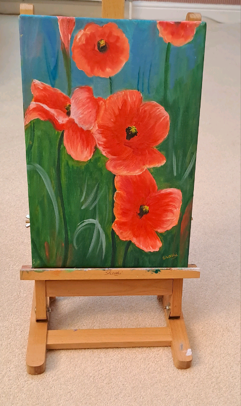 Original poppy flowers painting