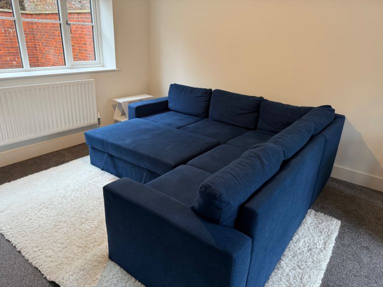 Navy Corner Sofa Bed