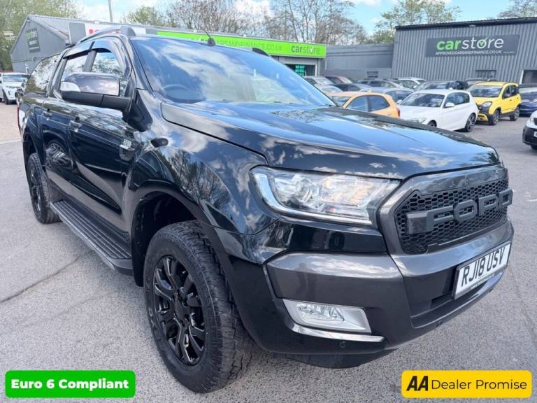 2018 Ford Ranger Black 3.2 TDCi Wildtrak pickup, 98,000 miles, Automatic 4WD, 18in Alloys, S PICK...