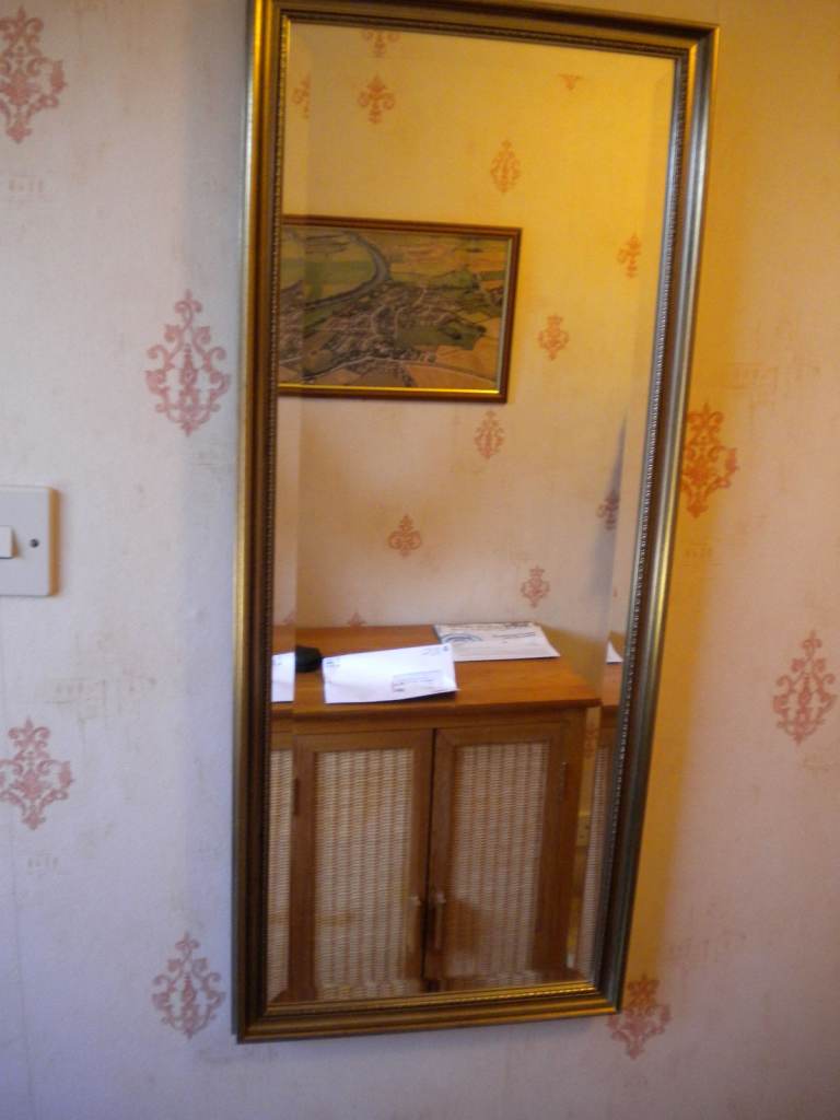 ORNATE OBLONG BEVELLED GLASS MIRROR