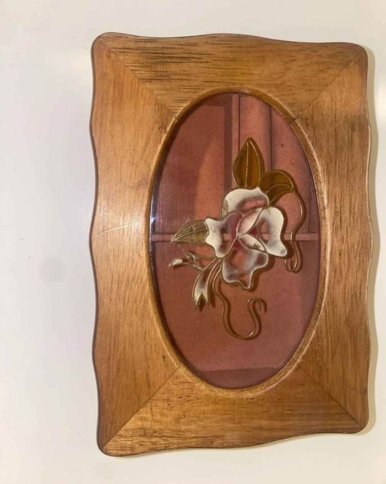 Vintage stained glass jewelry box