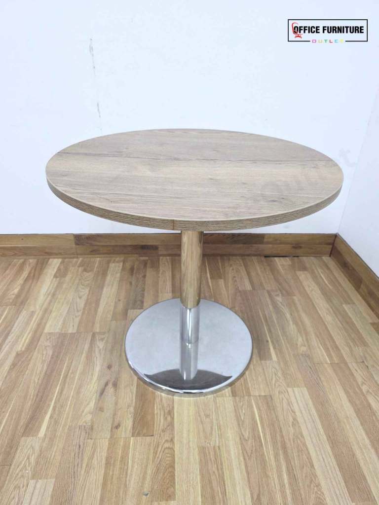 Antique Wood Round Meeting Table – 80cm (RT09)