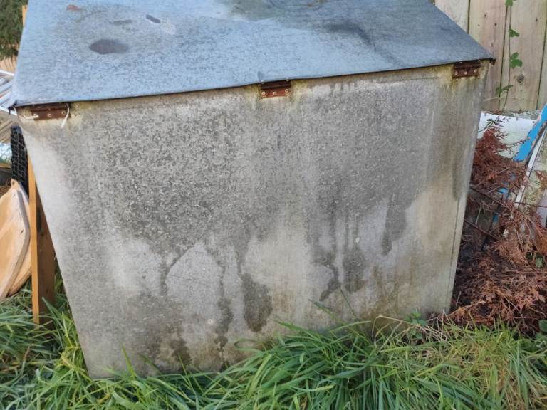 Large metal storage container.