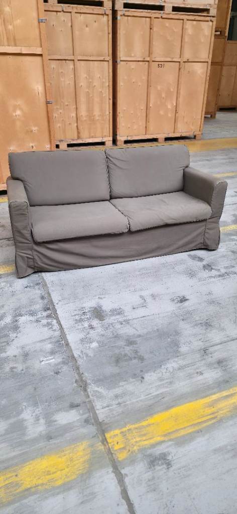 Two-Seater Fabric Sofa – Grey, Good Condition