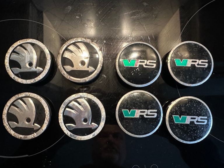 Skoda VAG Alloy Wheel Centre Caps x8, 56mm, 2 Sets