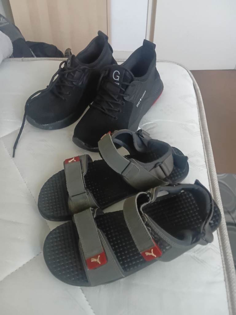 Puma Sandals and Black Trainers – Good Condition
