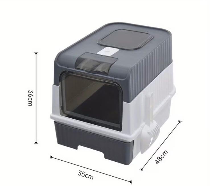 Premium Enclosed Cat Litter Box with Top-Entry, Odor Control & Pull-Out Tray