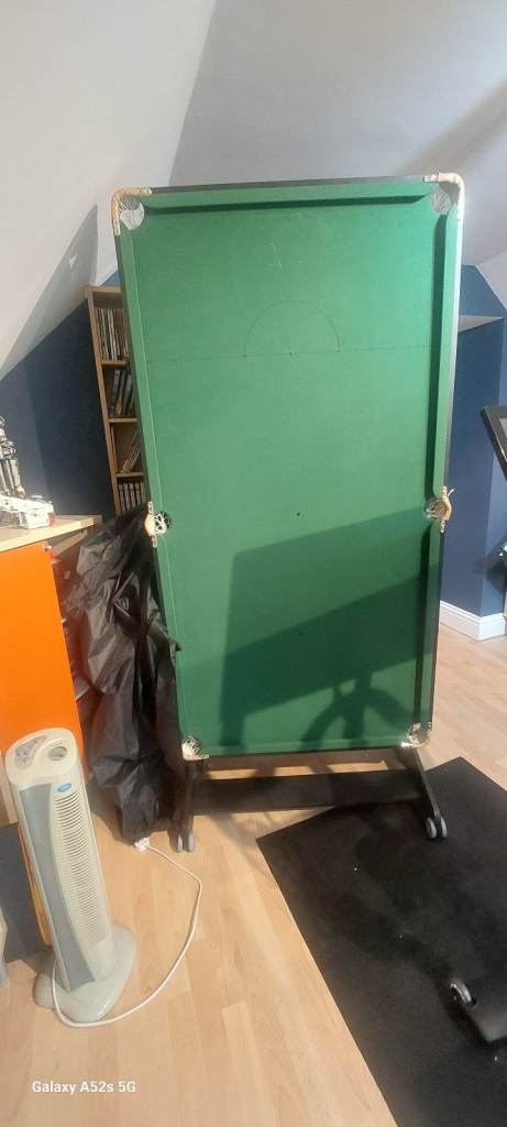 Folding Pool Table with Green Felt – Good Condition