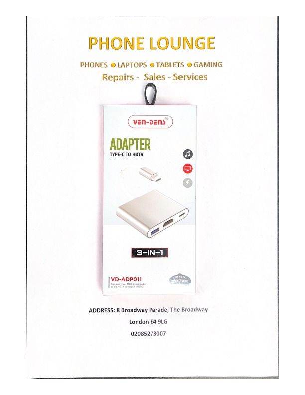 VEN DENS Type C to HDMI 3-in-1 Adaptor
