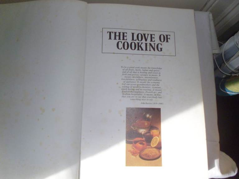 COOK BOOK - THE LOVE OF COOKING BY SONIA ALLISON