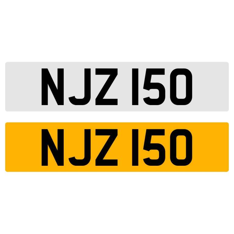 NJZ 150 NUMBER PLATE REGISTRATION NUMBERPLATE CHERISHED DATELESS NORTHERN IRISH NI