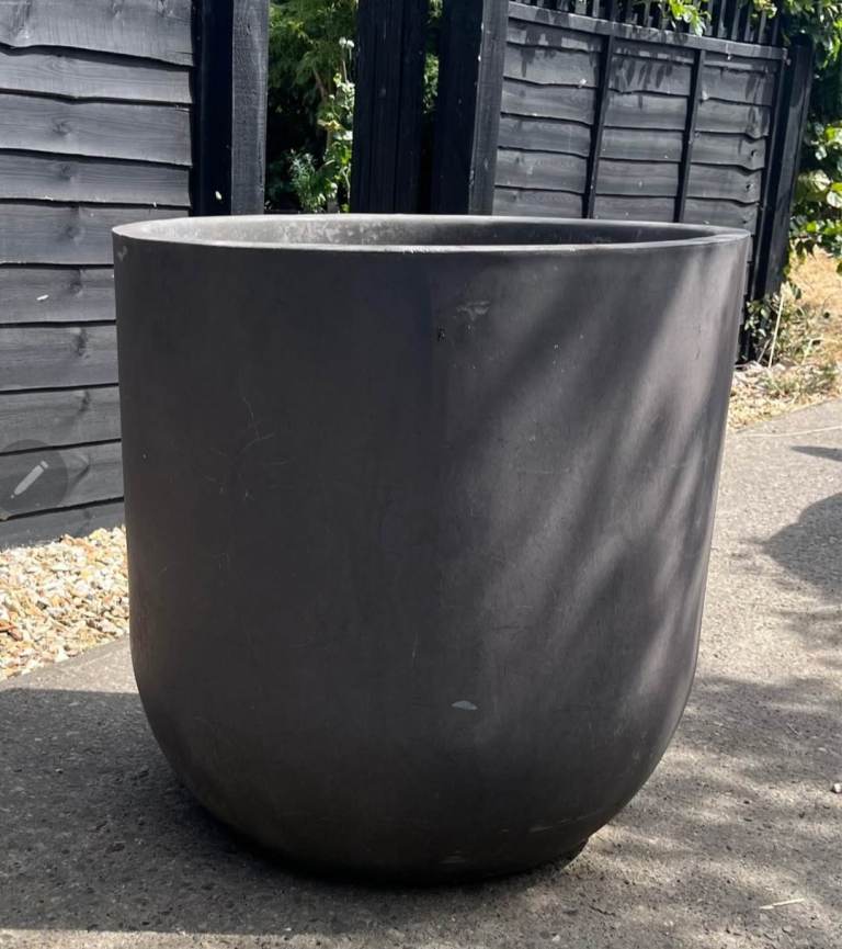 Large Grey Garden Planter Pot - Good Condition