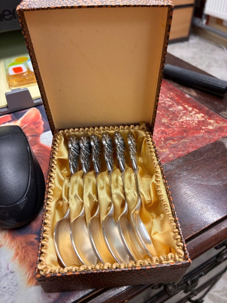 Vintage German Hildesheimer boxed six Teaspoons Never Been Used Collectable 