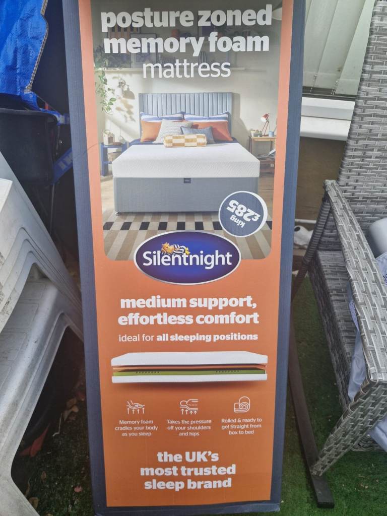 Silent Night, Kings Size Memory Foam Mattress, Medium (used once only)