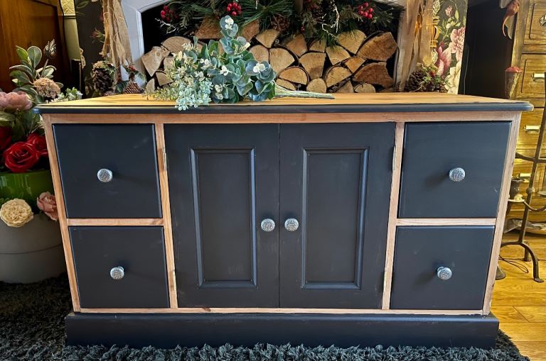 Large Solid Wood Storage Cupboard Newly Up-cycled.