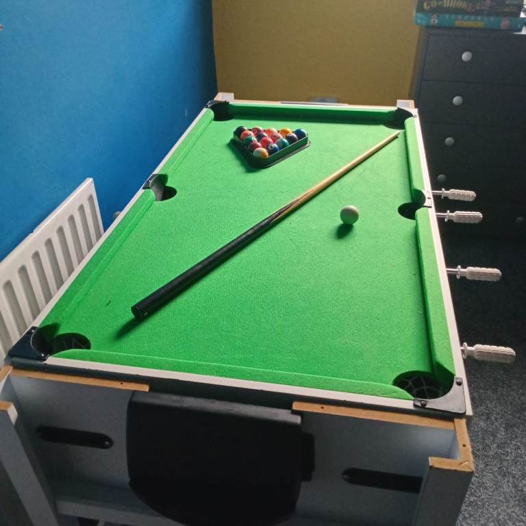 Small Pool Table with Foosball – Good Condition