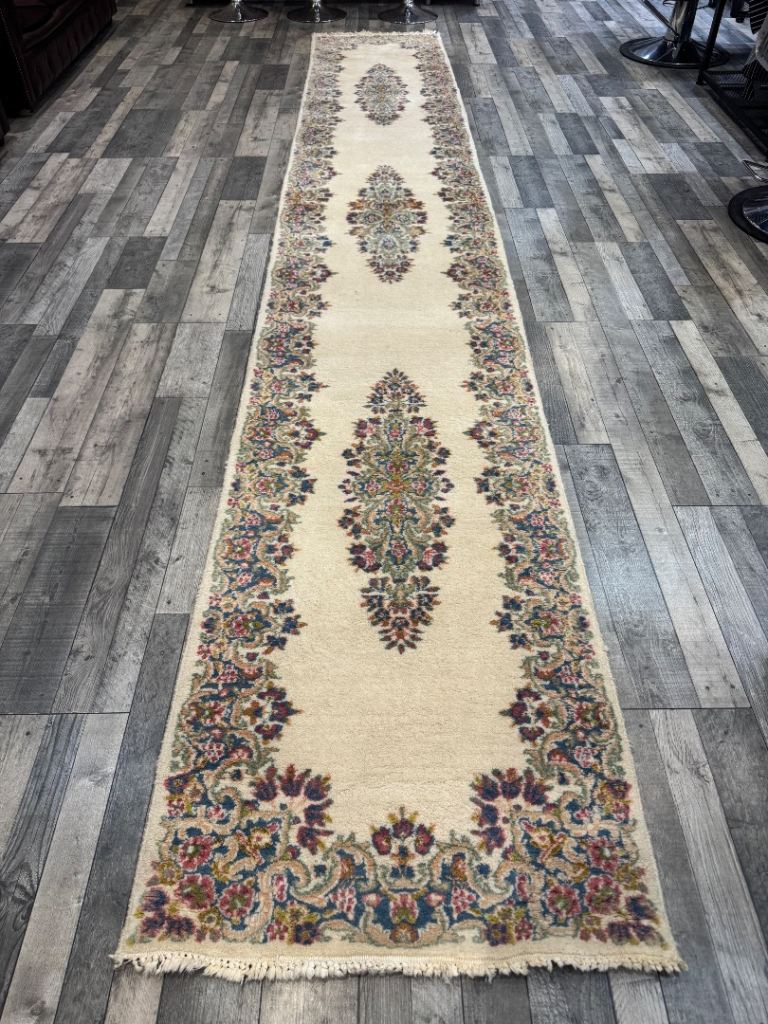 Luxury handmade Persian Kerman runner rug 480 x 80 cm