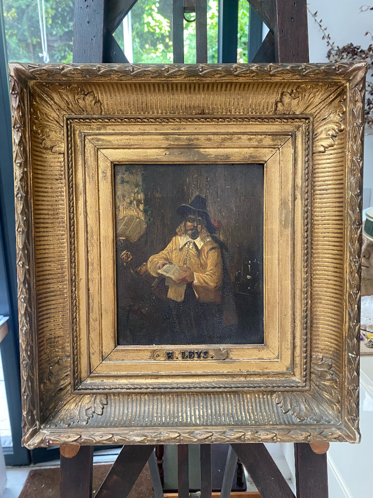 Original oil on wood panel painting Hendrik Leys (1815-1869), Flemish Artist