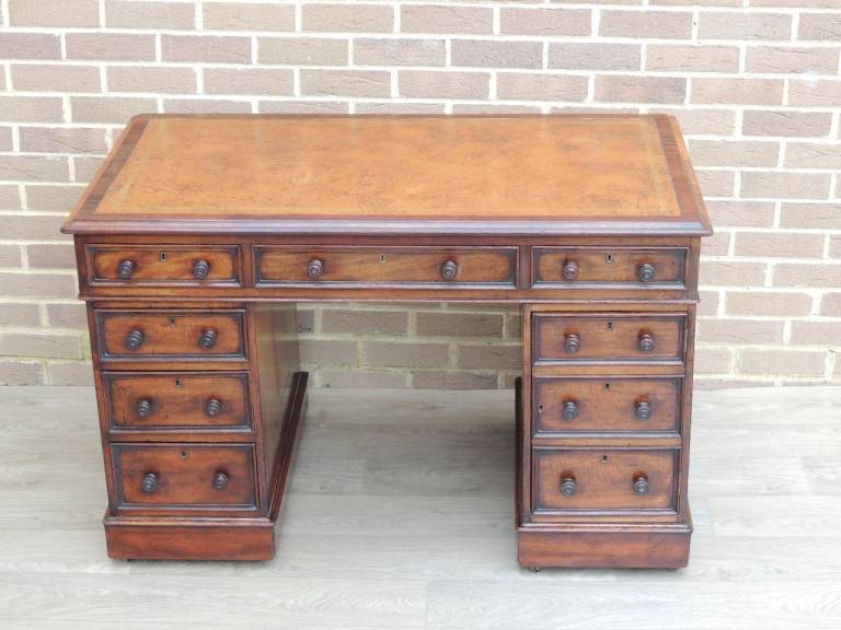Antique Victorian Pedestal Desk (UK Delivery)