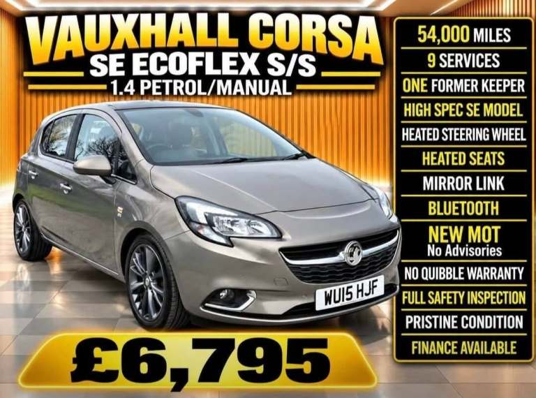 2015 Vauxhall Corsa 1.4T [100] ecoFLEX SE 5dr HATCHBACK Petrol Manual