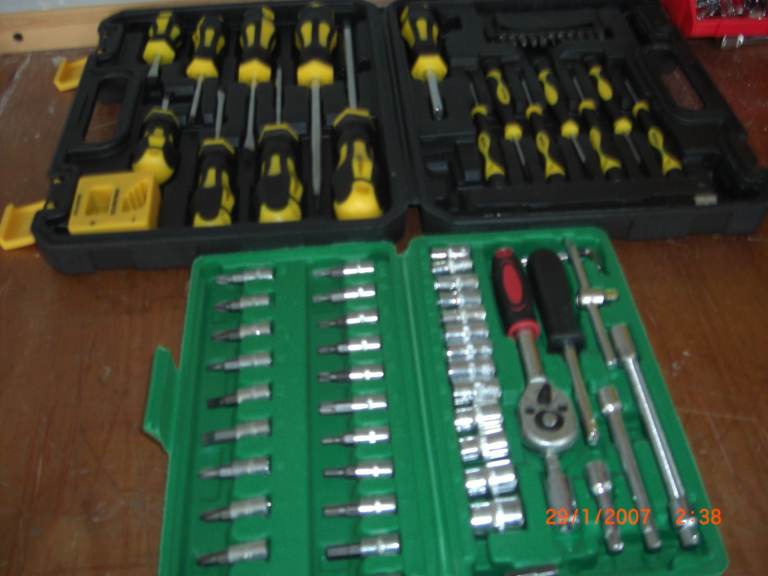 Socket sets and screwdrivers for sale