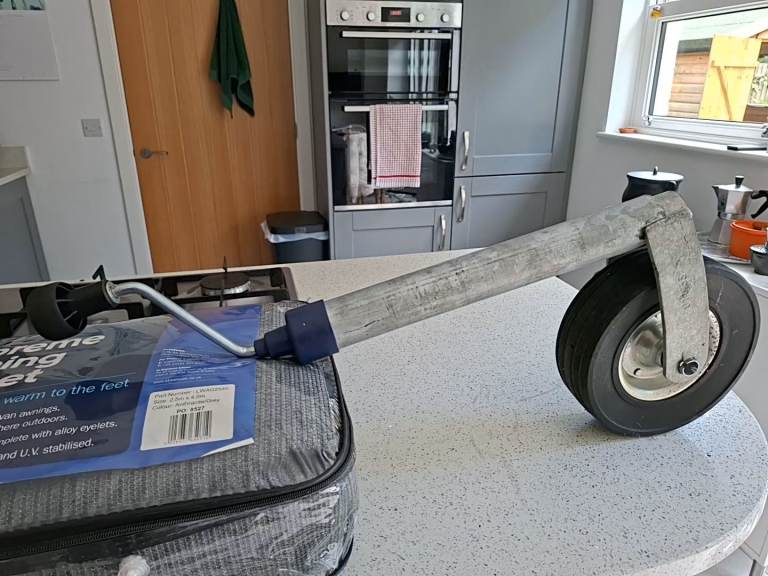 Caravan jockey wheel.