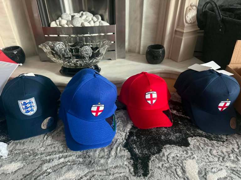 New England Football Caps - Blue, Red, Navy - Set of 4