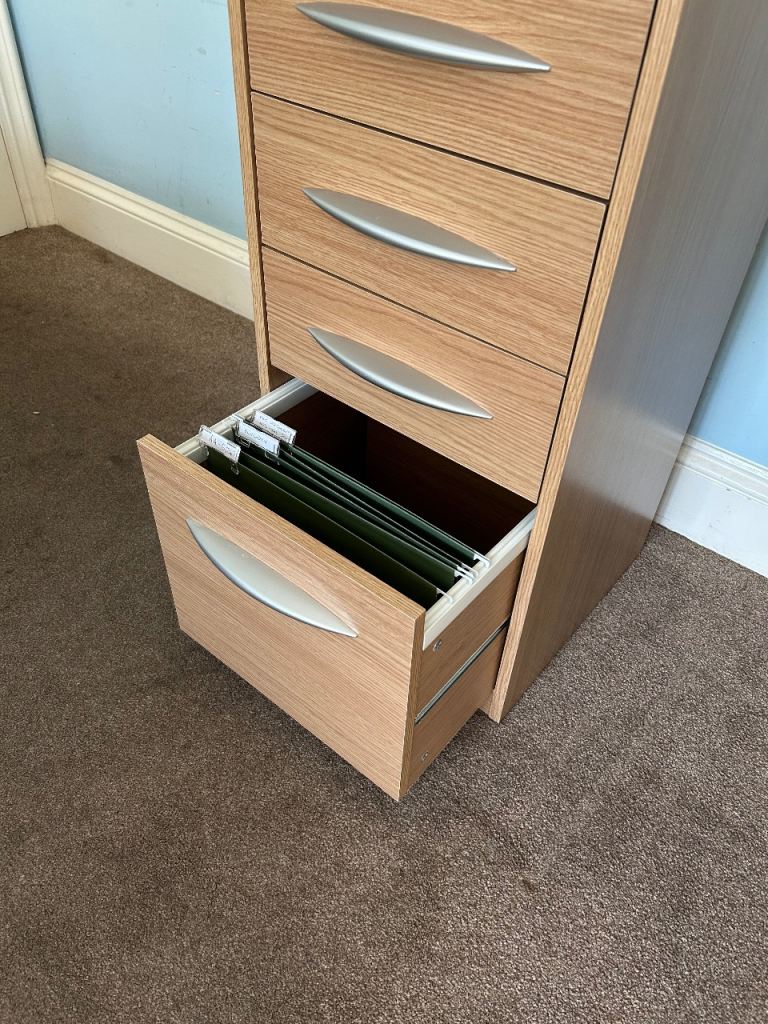 Home Office Unit with 3 Drawers and 1 Filing Drawer H31.5in/80cm W15.5in/39.5cm D15.5in  C617