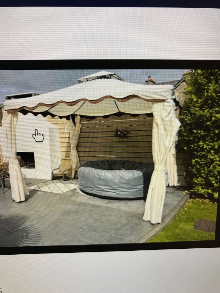 Metal Frame Gazebo with Curtains / Large Tent
