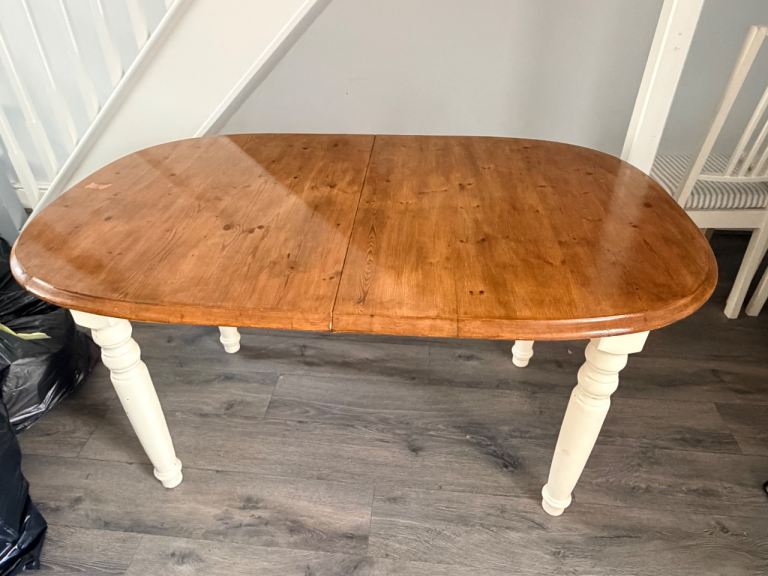 FREE- Set of 4 Wooden Dining Chairs with Striped Cushions