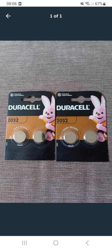 4 x DURACELL DL/CR 2032 3V Lithium Coin Cell Batteries. New in packaging.
