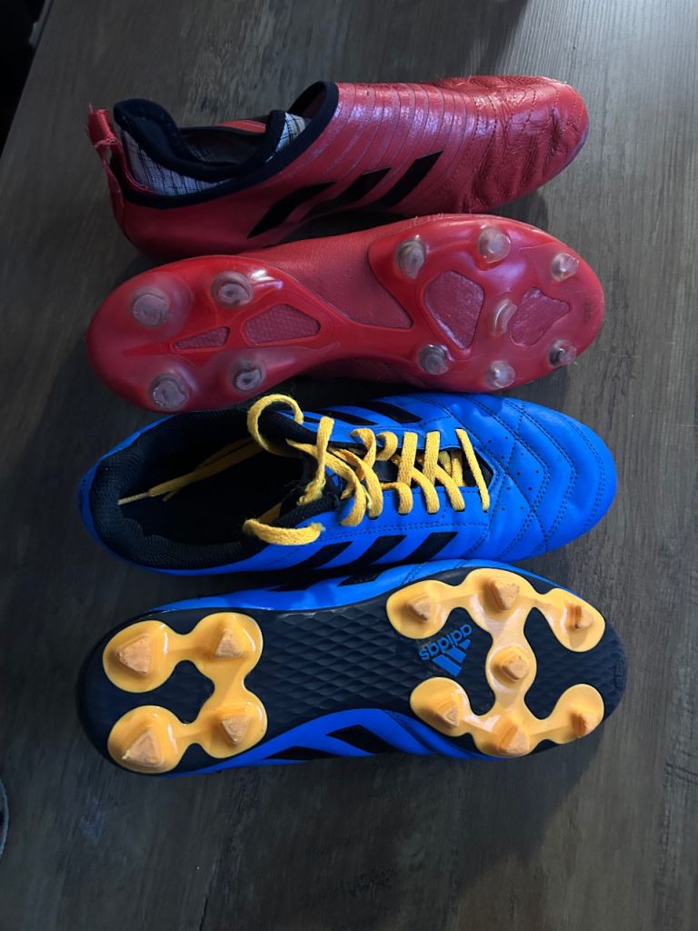 Adidas Football Boots - Red and Blue, Good Condition
